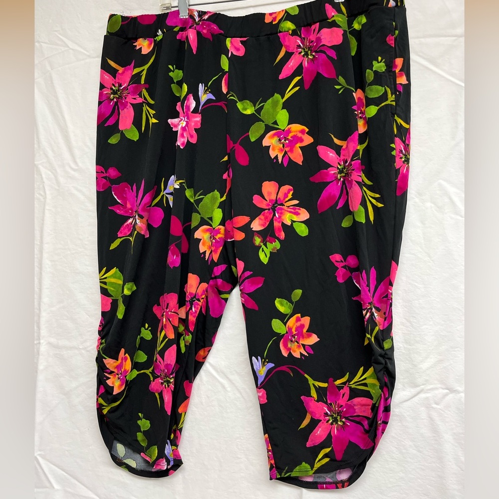 Liz Claiborne Woman 3X Matching 2pc Set - Floral Tunic & Capri Pants Resortwear - Picture 8 of 8